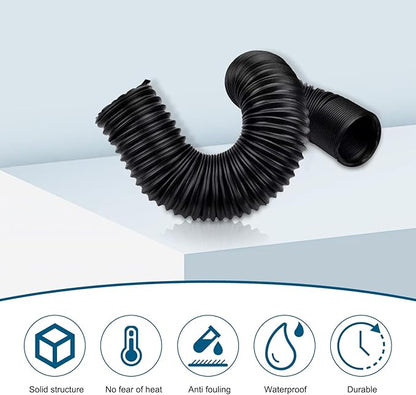 Car Air Intake Pipe, 2.5" Leak-proof Bendable Feed Expansion Hose for Extending to 39 ", Waterproof Cold Air Turbo Intake Inlet, Universal Guide Hose Modification for Most Cars (Black)
