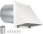 10 Inch Hooded Wall Vent with Screen and Damper,Galvanized Steel Exterior Wall Exhaust Vent Cover Cap for Kitchen Range Hood Duct Ventilation Outside Air Exhaust Applications,White
