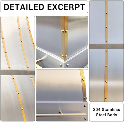 CHETTO C Stainless Steel Range Hood Cover with Quiet Vent Hood Insert Custom Handcrafted Metal Kitchen Fan with Towel Rack LED Light 54"W x24"D x54"H Brushed Stainless Steel Wall Mount
