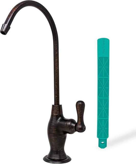 Metpure Non-airgap NSF Certified RO Faucet Reverse Osmosis Drinking Water Filtration System Water Dispenser Spout (Venetian Bronze). Vase Style with Faucet Wrench.