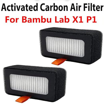 2Pcs Air Filter Replacement for Bambu Lab X1/X1c/X1E/P1/P1SC/P1S Combo 3D Printer Activated Carbon Air Filter Cartridges