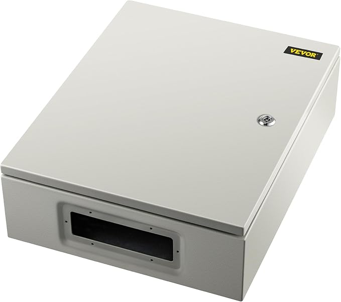 VEVOR NEMA Steel Enclosure, 20 x 16 x 6'' NEMA 4X Steel Electrical Box, IP66 Waterproof & Dustproof, Outdoor/Indoor Electrical Junction Box, with Mounting Plate