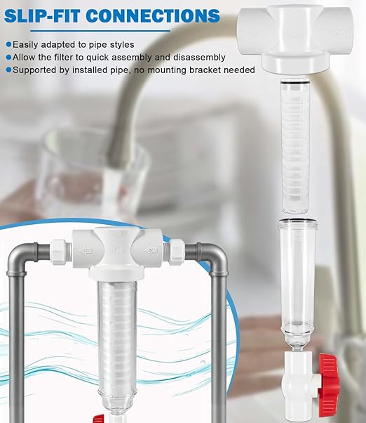1-1/2" Spin Down Sand Separator for 50 Gpm Sediment Water Filter System, PVC Slip Fit Connections, 100 Mesh