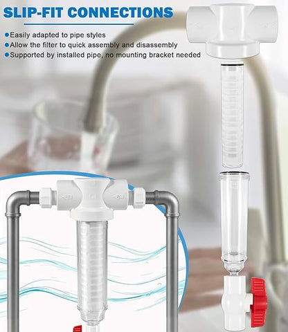 1-1/2" Spin Down Sand Separator for 50 Gpm Sediment Water Filter System, PVC Slip Fit Connections, 100 Mesh