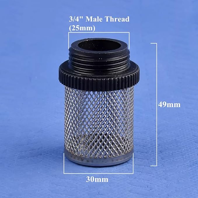 Durable 304 Stainless Steel Water Filter Screen - 1/2" to 2" External Thread for Aquariums, Ponds, Hydroponics(10Pcsx3/4In)