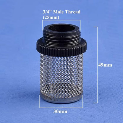 Durable 304 Stainless Steel Water Filter Screen - 1/2" to 2" External Thread for Aquariums, Ponds, Hydroponics(20Pcsx3/4In)