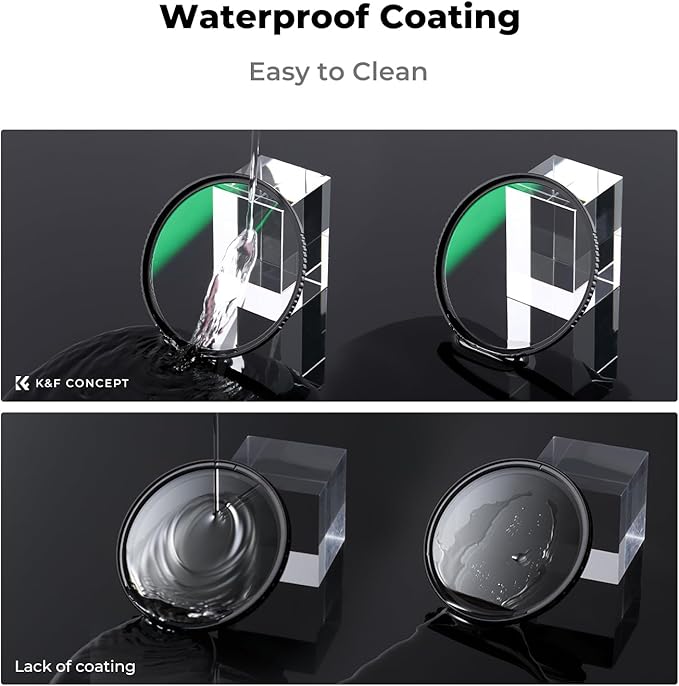 K&F CONCEPT 82mm CPL MCUV ND1000 Lens Filter 2 Lens Caps Kits Waterproof Polarizing + UV Protection + Fixed Neutral Density Camera Lens Filter with 24 Layer Coatings