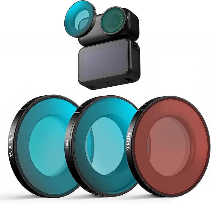 Haoge Filter Set for DJI Osmo Nano,Includes CPL,ND16, Black Diffusion 1/4, Osmo Nano Accessories, Ultra Slim Aluminum Frame HD Optical Glass with Screen Protector