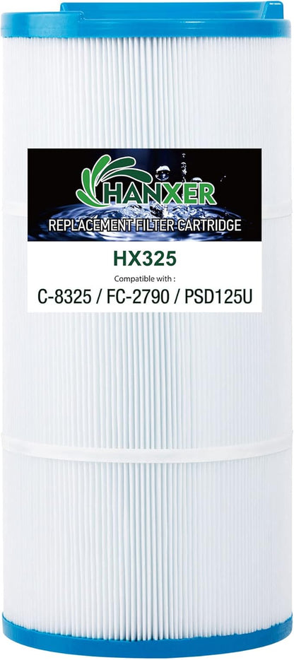 HANXER® C-8325 Spa Filter Cartridge Replacement for Sundance Spa Filter 6540-490, Filbur FC-2790, PSD125U, 817 0050, 03FIL1400, 81254, 125 Sq.Ft. Spa Hot Tub Filter, 1 Pack