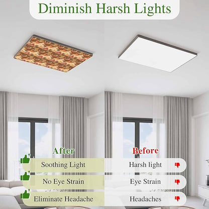 Tropical Plant Cactus Fluorescent Light Covers 1 Pack Western Cowboy Horse Sunset Deserts Brown Magnetic Fluorescent Ceiling Lights Filters for Office Classroom Home Drop Ceiling 4x2 Feet
