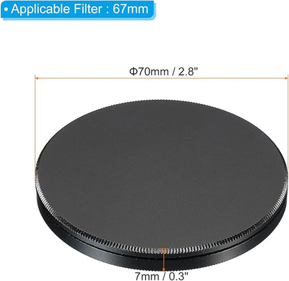 PATIKIL 67mm Lens Cap, Camera Lens Cap Cover Universal Lens Filter Stack Cap Front Metal Protective Case Cover with Cleaning Cloth for Photography Camera Filter