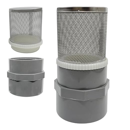 1" Stainless Steel Filter Cover Connected to 1 inch/DN25 Grey PVC Filter Water Pipe, Vent Cap Suction Strainers Used to Remove Debris and Reduce Solid Entry(1pcs)