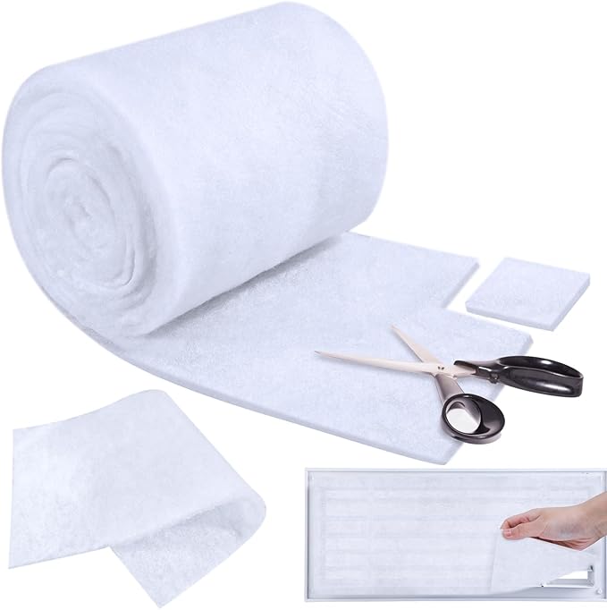 300 x 12 inch Air Vent Filters Polyester Floor Vent Filter Cut to Fit Dust Control Replacement Roll Material for HVAC Ac Heating RV's Mobile Homes Floor Registers