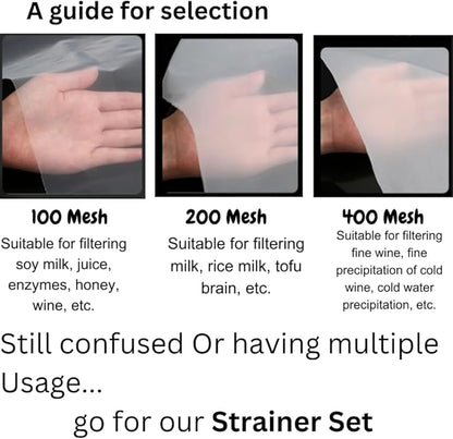 Kitchen Ultra-Fine Nylon Mesh Strainer I Filter Spoon Sieve For Soy Milk, Coffee, Milk, Yogurt, Juice, Enzymes, Honey, Wine, Rice Milk, Tofu brain