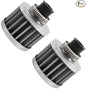 MUGE RACING 2Pcs Air Filter Cold Air Intake Filter Breather 12mm Valve Cover Breather Filter For Car and Motorcycle (Sliver)