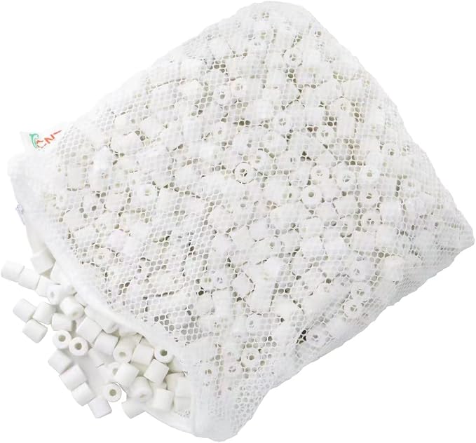 CNZ Premier Bulk Bio Ceramic Rings Filter Media for Aquarium Koi Fish Pond Reef Filter (50-lbs)