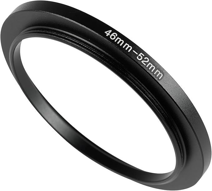 46-52mm Metal Step-Up Ring Adapter Compatible with Mirrorless Cameras DSLR Lens, UV CPL ND Filter Thread Converter, Black