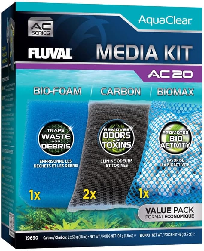 Fluval - Media Maintenance Kit for AC20 Power Filter - for Use in Freshwater & Saltwater Aquariums