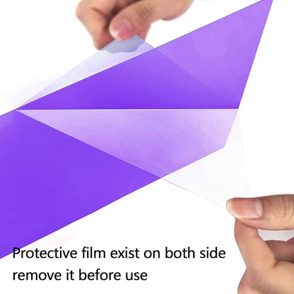 Sakolla 10 Pcs Colored Lighting Gel Filters - Correction Gel Light Filter, Transparent Color Overlays Film Plastic Sheets 8.5 x 11 Inch (Purple)