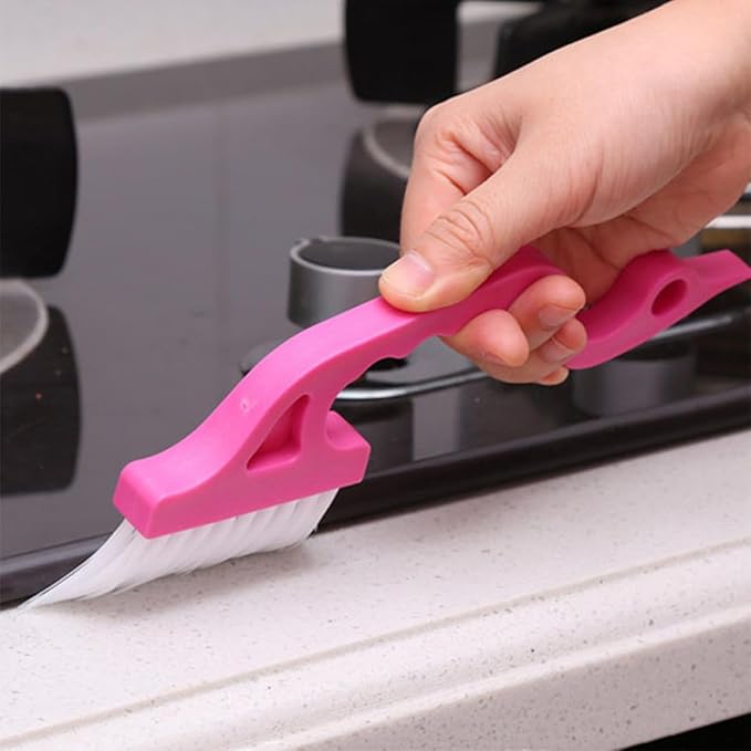 TEHAUX 8pcs Window Groove Cleaning Brush Set Scrubber for Wet and Dry Use, Multi-Size Gap Brushes for Window Tracks and Crevices, Household Cleaning Tools for Indoor Dust Removal