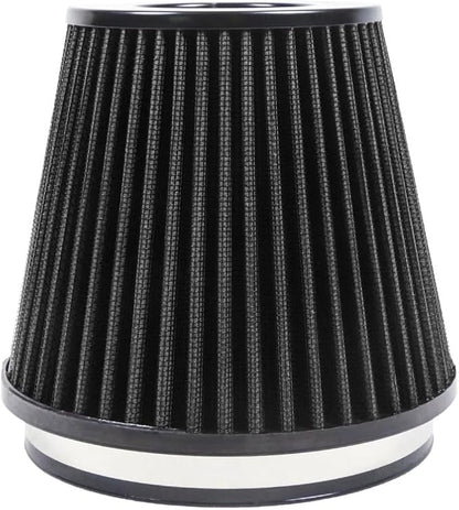 Universal 6" 152mm igh-Flow Air Filter, Reusable Cone Cold Air Intake, High Performance, Washable, Clamp-On Car High Flow Air Kit, Flange Diameter: 6 Inch, Filter Height: 7 Inch, Red