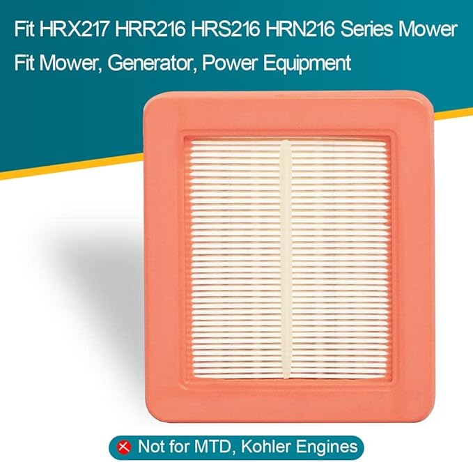 17211-Z8B-901 Air Filter, 4 Pack HRX217 Air Filter for Honda GCV160LA1 GCV190LA Engine Harmony II HRR216 HRR216K9VKAA HRS216 HRN216 Walk Behind Mower