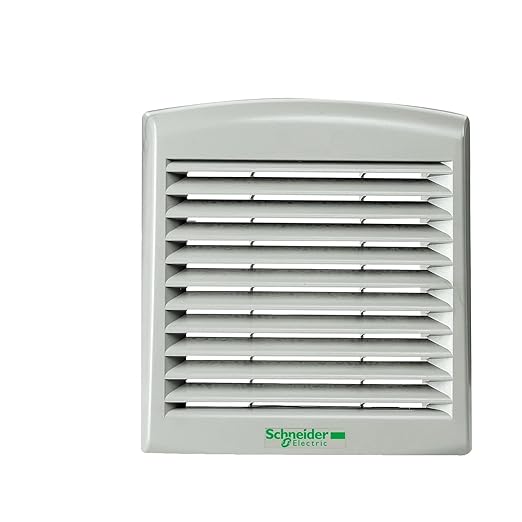 Schneider Electric NSYCAG223LPF Outlet Grilles for Electrical Boxes and Enclosures for Commercial and Industrial Use, Includes G2 Filter, Fits 92 x 92 mm Cutouts