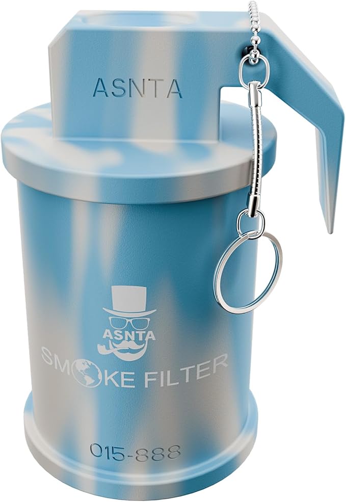 Personal Smoke Air Filter - Replaceable Filter,Suitable for Capturing Smoke and Removing Odors in Cars, Offices and Bedrooms, Durable for 500 Times of Use, Easy Breathing(Blue White)