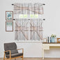 Kitchen Window Curtains Valance and Tier Set, Farmhouse Retro Wooden Barn Rod Pocket Tier Curtain Valance Set, Vintage Village Wood Grain Light Filtering Cafe Curtains for Bedroom Living Room