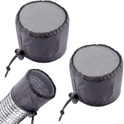 FABULETTA 2Pcs Grow Tent Vent Cover Set 4in 6in 8in Waterproof Oxford Cloth Mesh Duct Filter with Elastic Band and Fixed Buckle for Plant Greenhouse Airflow Dust and Pest Control(4in)
