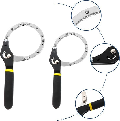 2pcs Adjustable Oil Filter Wrench Tool for Easy Removal of Oil Filters Compatible with Small to Medium Trucks and Farm Equipment