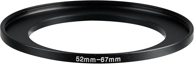 52-67mm Metal Step-Up/Down Ring Adapter Compatible with Mirrorless Cameras DSLR Lens, UV CPL ND Filter Thread Converter, Black