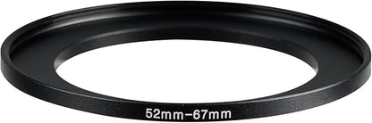 52-67mm Metal Step-Up/Down Ring Adapter Compatible with Mirrorless Cameras DSLR Lens, UV CPL ND Filter Thread Converter, Black
