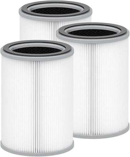 Nispira 3-in-1 True HEPA with Activated Charcoal Replacement Filters, Compatible with TOPPIN TPAP001 Air Purifier Comfy Air C2, 3-Packs