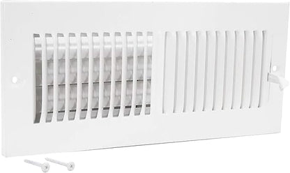 EZ-FLO 12 x 4 Inch (Duct Opening) Air Vent Cover for Wall or Ceiling, Two-Way Ventilation Register, Solid Steel HVAC Register Cover, White, 61611