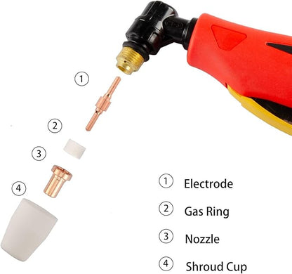 120PCS Extended PT-31 Plasma cutter Consumables,PT31 Plasma Torch Cutting Consumables