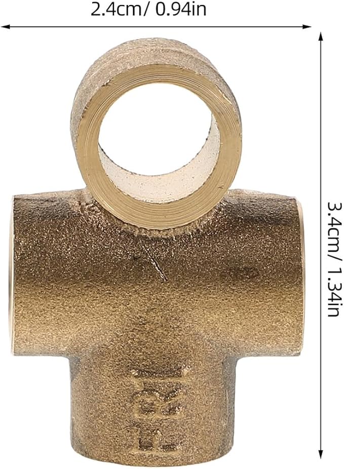 Veemoon Brass Tee Fitting M10x1 Thread Adapter Fuel Pipe Connector for Nylon Tube Fuel Line Repairs and Radiator Hose Barb Connection Suitable for Industrial and Marine Use
