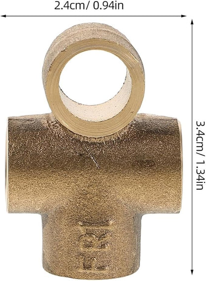 Veemoon Brass Tee Fitting M10x1 Thread Adapter Fuel Pipe Connector for Nylon Tube Fuel Line Repairs and Radiator Hose Barb Connection Suitable for Industrial and Marine Use