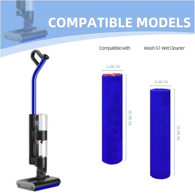2pcs,Roller Brush。Compatible for Dyson Wash G1 Wet Cleaner, Floor Scrubber Machine Vacuum Attachments。 Counter-Rotating Primary Rollers
