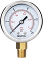 SENCTRL 0-15 Psi Low Pressure Gauge, 2" Dial Size, 1/4 Npt Lower Mount, Waterproof, Stainless Steel Case, for Water Air ATV Tire Gas Pressure Test