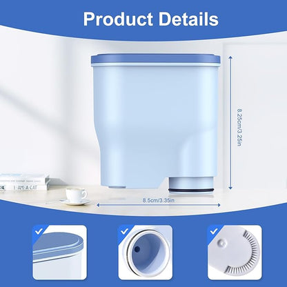 8-Pack Water Filter for Philips Saeco AquaClean CA6903 – Anti-Lime Scale Replacement Filters for Fully Automatic Coffee Machines