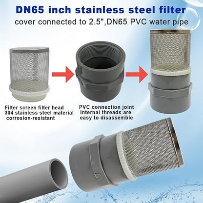 2.5" Stainless Steel Filter DN65/2.5" Suction Strainers Used to Remove Debris and Reduce Solid Entry（1pcs）