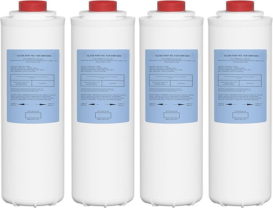 51300C Water Replacement Filter Compatible with Elkay 51300C EWF3000, and Ezh20 Bottle Filling Station, 3000 Gallon Water Filter Replacement for ERF750, 51299C, 55898C (No Chip) 4 Pack