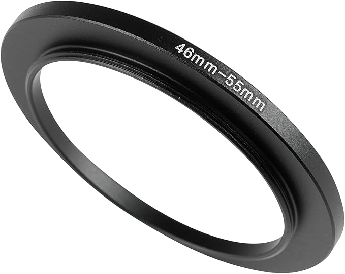 46-55mm Metal Step-Up Ring Adapter Compatible with Mirrorless Cameras DSLR Lens, UV CPL ND Filter Thread Converter, Black