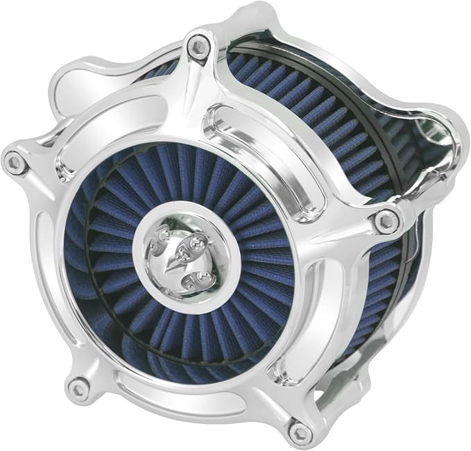 HDBUBALUS Motorcycle Air Filter Air Cleaner Intake System Cleaner Fit For Harley M8 Touring 2017-2023 Softail 2018-2024 Trike 2017-2025 Chrome