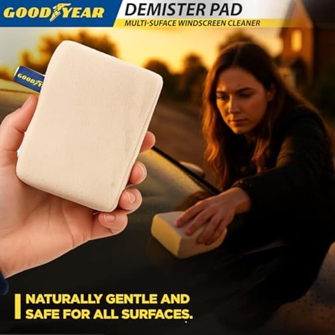 Goodyear 902540 Car Windscreen Demister Pad Micro Fibre Sponge for Mirror Window Glass Fog Remover