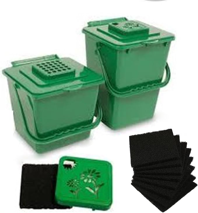 Resinta 8 Pack Activated Carbon Compost Caddy Filters Kitchen Compost Collector Replacement Filters Compatible with ECO 2000 Compost Collector (0.2 Inch Thickness)