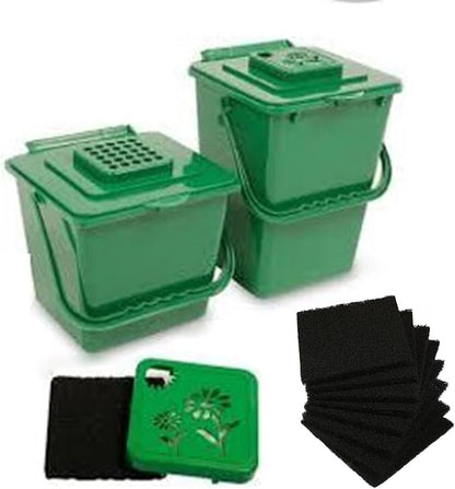 Resinta 8 Pack Activated Carbon Compost Caddy Filters Kitchen Compost Collector Replacement Filters Compatible with ECO 2000 Compost Collector (0.2 Inch Thickness)