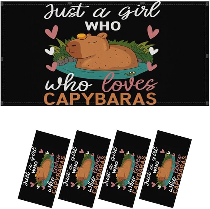 4 Pcs Fluorescent Light Covers for Ceiling Lights Cute Capybara Gifts Hearts Nature Just Girl Who Loves Capybaras Decorative Magnets Light Filters for Office Home Classroom Must Haves 4’ x 2’