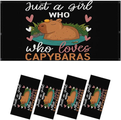 4 Pcs Fluorescent Light Covers for Ceiling Lights Cute Capybara Gifts Hearts Nature Just Girl Who Loves Capybaras Decorative Magnets Light Filters for Office Home Classroom Must Haves 4’ x 2’
